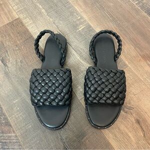 Freda Salvador Vinny Woven Padded Sandal Black Size 7